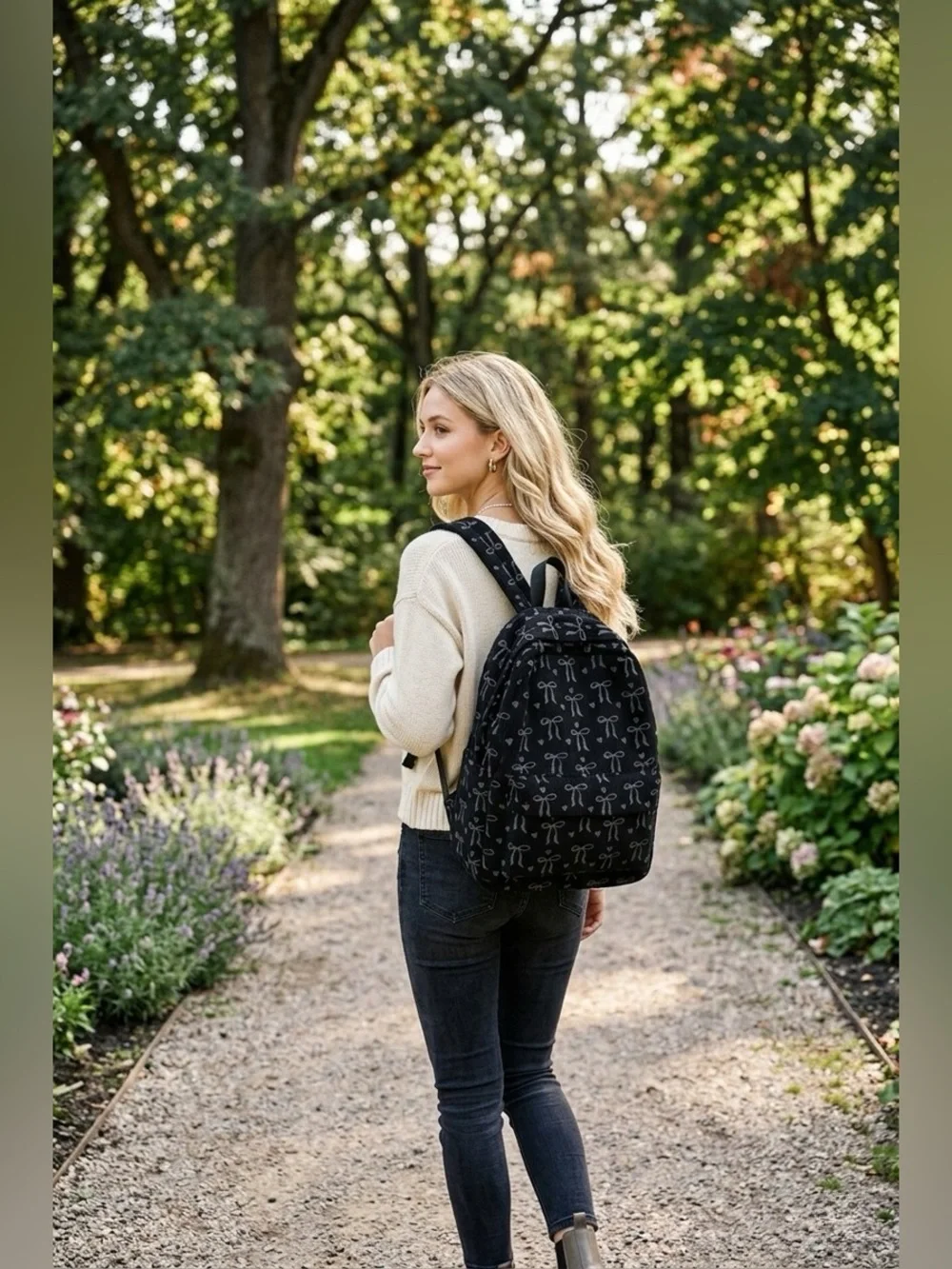 Zenana COQUETTE BOW CORDUROY BACKPACK